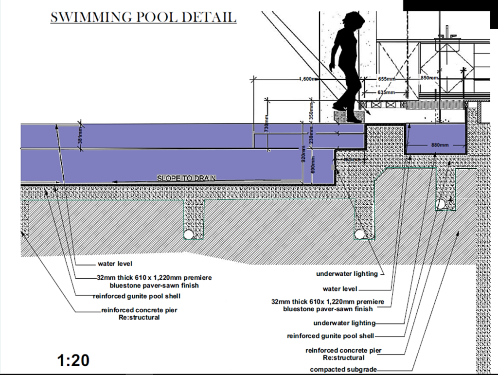 architectural drawings swimming pool